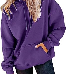 Women's Long Sleeve Fashion Pocket Hoodies Casual Pullover Tops